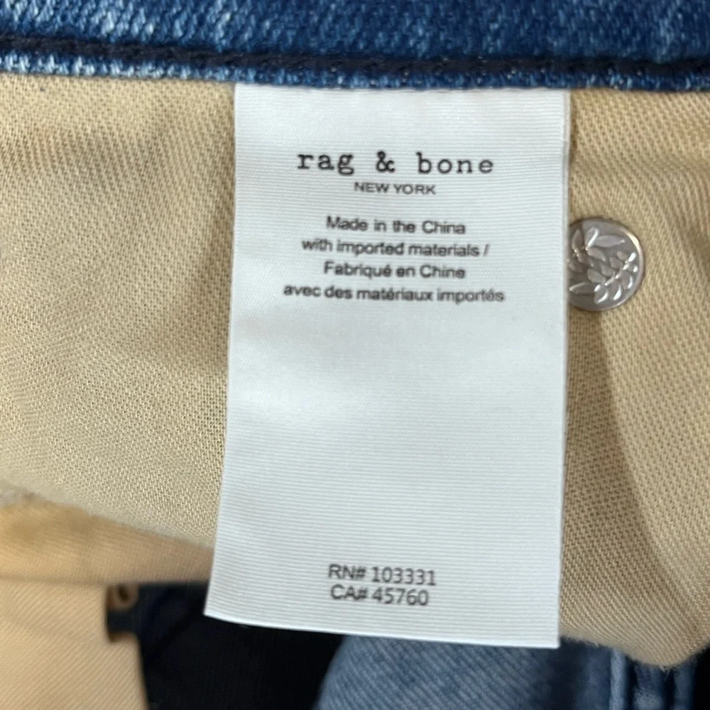 NWT Rag & Bone | Nina High Rise Skinny in Venus Stretch Denim Jeans 24‎
